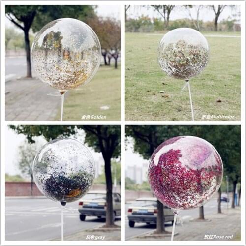 One Giant Balloon Rose Gold Colorful Sequined Balloon Birthday Party Wedding Decoration Balloon Anniversary BoBo Balloon