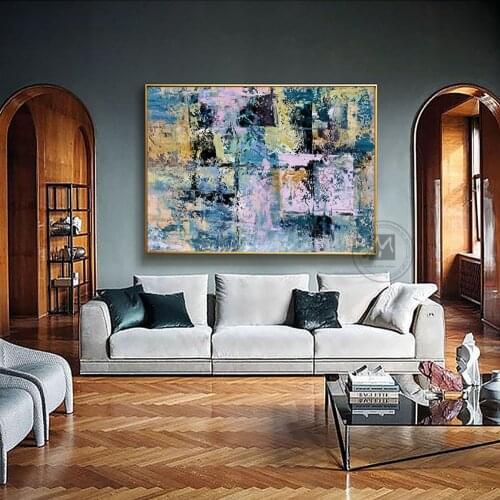 Modern large original abstract art oil painting on canvas handmade wall decor picture for living room bedroom cuadros decorative