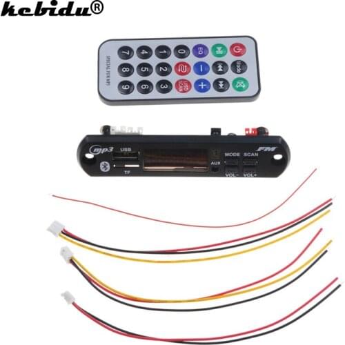 Kebidu Hot Bluetooth MP3 Decoder Board 5V 12V Audio Module for Car Remote Music Speaker Car Vehicles MP3 USB FM TF Radio Board