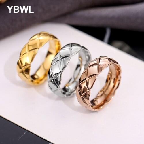 Titanium Steel Rings for Women Classic Diamond French Wave Pattern New Designer Charms Luxury Fashion Jewelry Real Gold Gift