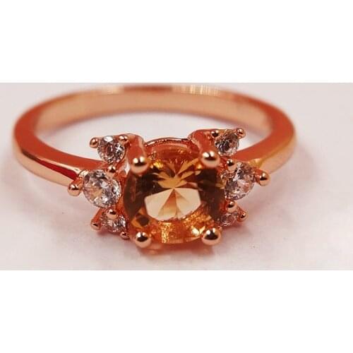 18k rose gold inlaid full diamond ring Champagne Morgan stone 925 silver engagement wedding female ring 2019 female ring