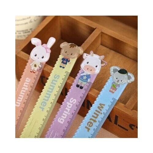 Free shipping New Cartoon Ruler measure 15cm Student Ruler Office School Supplies 4 pieces per lot
