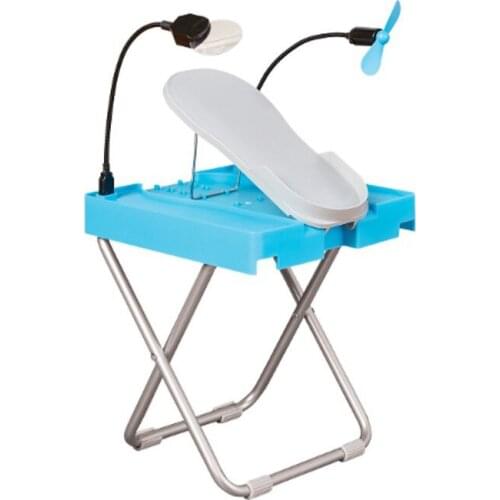 Nail beauty stepping board with LED magnifying glass and fan Adjustable footrest and tripod
