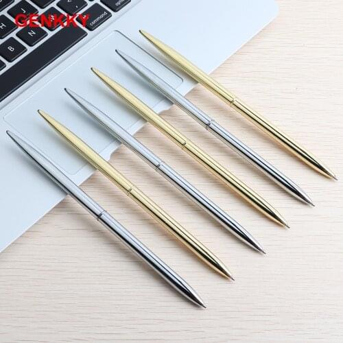 2PCS Metal fixed table gel pen stationery gel ink office &school supplies pen 0.5mm elegant quality