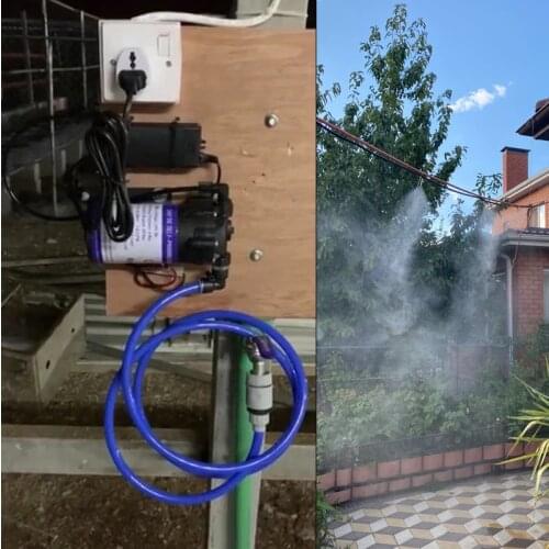 M100 Super Quiet 24V Pump Set Outdoor Cooling Patio Misting System Water Mist Spray Fine Fog Slip Lock 6mm Nozzle misting system