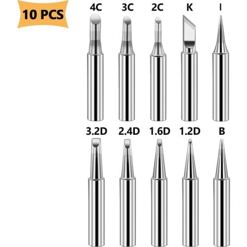 10pcs/lot Pure Copper 900M-T Soldering Iron Tip Lead-free Solder Tips Soldering Iron Tips Welding Head BGA Soldering Tools
