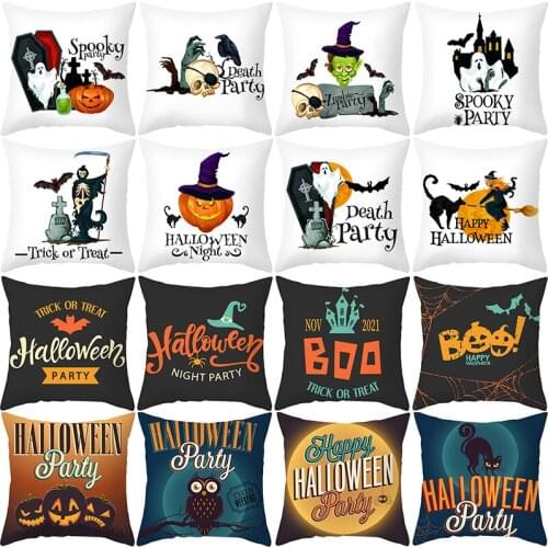 New Halloween Pillow Case Halloween Pumpkin Owl Decorative Pillowcase Halloween Printing Throw Pillow Case kussensloop