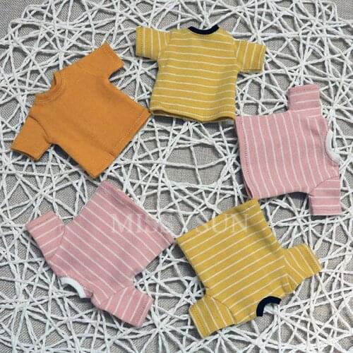 New Stripe T-shirt Blyth Doll Clothes short sleeve Shirt for doll accessories (fit Licca,Pullip,Momoko,obistu, Blyth,1/6 Doll)