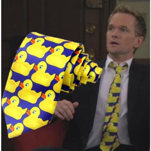 Hot New Movie HIMYM How I Met Your Mother Tie Cosplay Costumes Accessories Fashion Funny Yellow Duck Neck Tie Fancy Gift