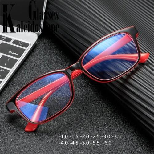 -1.0-1.5-2.0-2.5-3.0-3.5-4.0-5.0 to-6.0 Finished Myopia Glasses Men Women Square Prescription Short Sight Eyeglasses Students