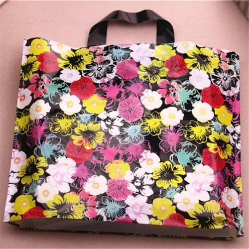 High-density Polythylene Eco-friendly Large Plastic Shopping Bags With Handles 10pcs/lot 29*35cm Luxury Fashion Packaging Bag