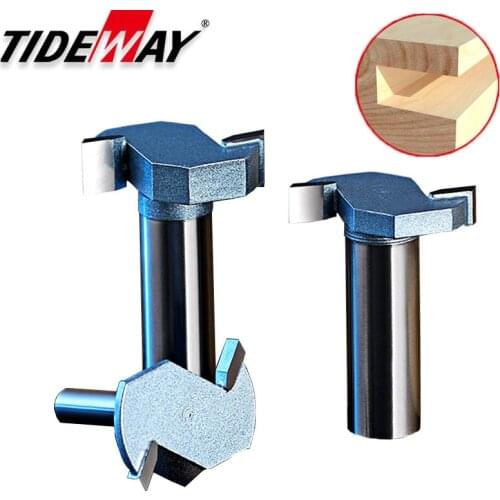 Tideway Industrial Grade T-type Slotting Milling Cutter T-shaped Woodworking Router Bits Trimming Machine Engraving Boring Tool