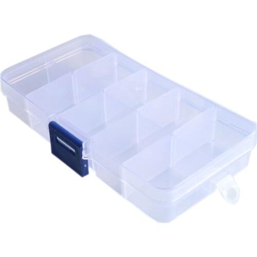 10 15 Grid can be remov transparent plastic small box kit storage box jewelry jewelry box electronic components parts finishing