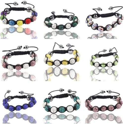 QianBei Fashion Jewelry Full CZ Charm Anil Arjandas Bracelet Micro Pave Setting Czech Braiding Men Women Macrame Bead Bracelet