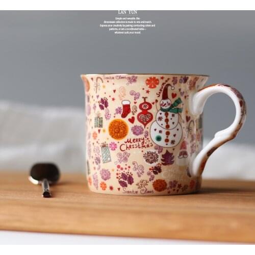 Nordic Christmas Illustration Merry Christmas Gift Happy Snowman Coffee Cup Milk Tea Fairy WF9154