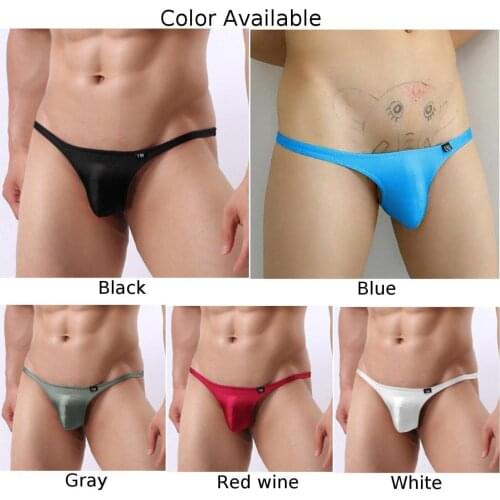 Sexy Men Underwear Gay Slip G-string Penis Bikini Briefs Hot Soft Underpant Comfortable High Quality Low Waist Solid Color Thong