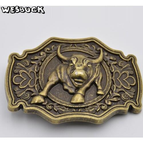 WesBuck Brand Retail High Quality 3D Bull Belt Buckle With Metal Fashion Man Woman Buckles