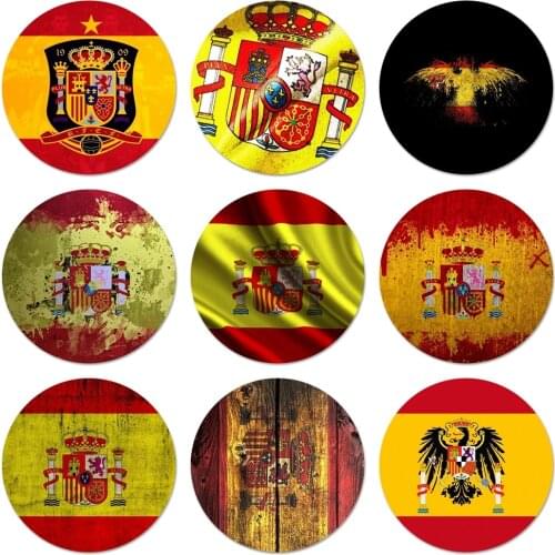 Spain national flags Icons Pins Badge Decoration Brooches Metal Badges For Backpack Decoration 58mm