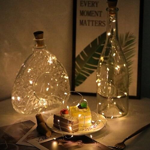 10 LED Solar Energy Bottle Lights Fairy Lights with 1 m Copper Wire Shape Bar Lamp for Bottle DIY, Party, Wedding and Halloween