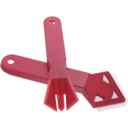 2Pcs Plastic Scraper Caulking Tool Ceramic Tile Corner Joint Sealant Grout Remover Scraper For Corner Sealant Cleaning Hand Tool