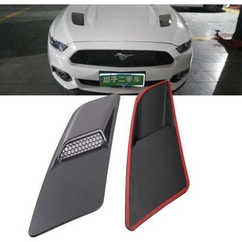 2pcs Front Hood Vent Black Car Air Intake Trim Panel For Ford Mustang 2015 2016 2017 Front Hood Vent