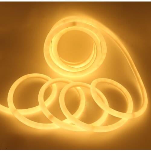 360 Round LED Neon Tube DC 12V Flexible Neon Strip Tape Waterproof LED Strip Neon Sign for Decoration Soft Neon Rope Bar Light