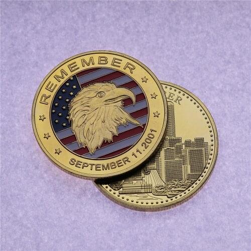 9/11 24Kt Gold Coin New York City United we Stand Man LIBERTY & JUSTICE USA 911 Coin Free Shipping