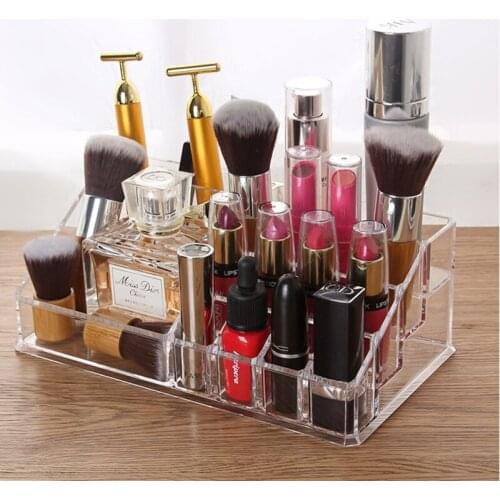 Acrylic Desktop Cosmetics Receiving Box Embroidery Tool Plastic Cosmetics Make up Brushes Lipsticks Rack