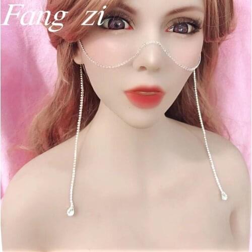 Sexy womens Pendant butterfly face chain Rhinestone Jewelry Charm luxury womens body jewelry wholesale fashion face chain gift