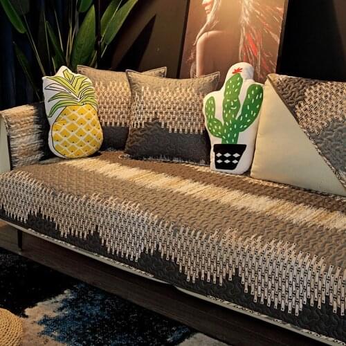 Sofa Towel Cushion Twill Cotton Striped Couch Cover Four Season Slipcover Non-slip Light Luxury Sofa Covers Seat for Living Room