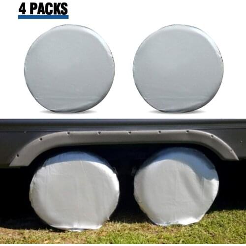 4PCS/Set Universal Heavy Duty Car RV Tire Cover For RV Truck Trailer Camper Motorhome 27-29Inches Tire Waterproof Wheel Cover