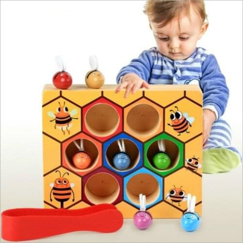 Wooden Montessori Hive Games Board Building Blocks Toys For Children Brinquedo Juguetes Brinquedos Oyuncaklar Oyuncak