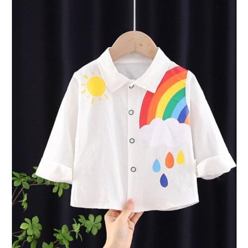 Baby Shirt Children Clothes Child Spring Thin Shirts Toddler Infant Boy Long Sleeve Tees 1 2 3 4 Years Kids Shirt Tops Clothes