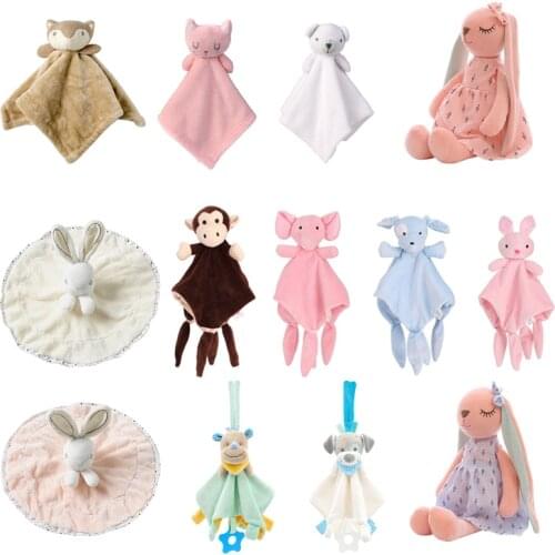 Baby Plush Toys Soft Appease Towel Soothe Sleeping Rabbit Blanket Towel Educational Stuffed Animals Plush for Toys Kids Doll