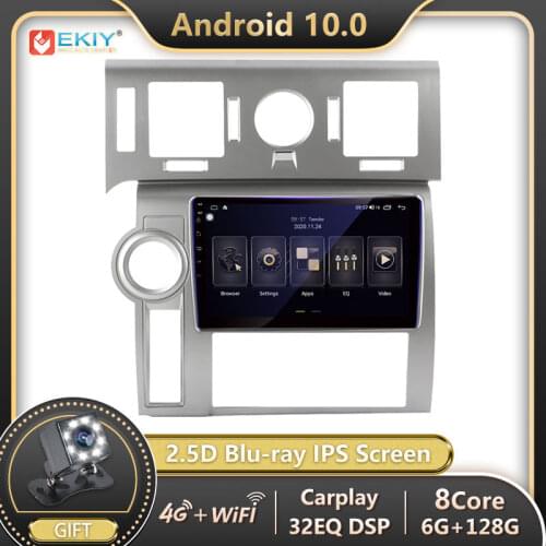 EKIY 6+128G 8 CORE For Hummer H2 E85 2007-2009 Android 10 Car Radio Multimedia Blu-ray IPS Screen Navigation GPS Stereo no 2din