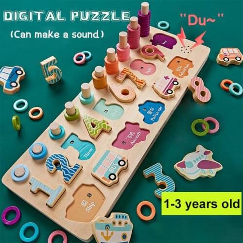 Preschool Children Shape Number Matching Cognition Baby Early Education Puzzle Magnetic Fishing Game Interactive Toys With Sound