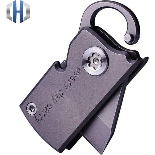 Pocket Mini Keychain Folding Knife Express Out Of The Box Cutting Knife EDC Outdoor Tc4 Titanium Can DIY