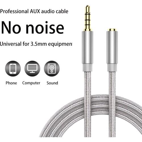 Kebiss Jack 3.5 mm Audio Extension Cable for Huawei P20 lite Stereo 3.5mm Jack Aux Cable for Headphones Xiaomi Redmi 5 plus PC