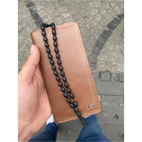 Karali Leather Phone Compartment Crazy Brown Genuine Leather Wallet-Kuka Rosary Gift
