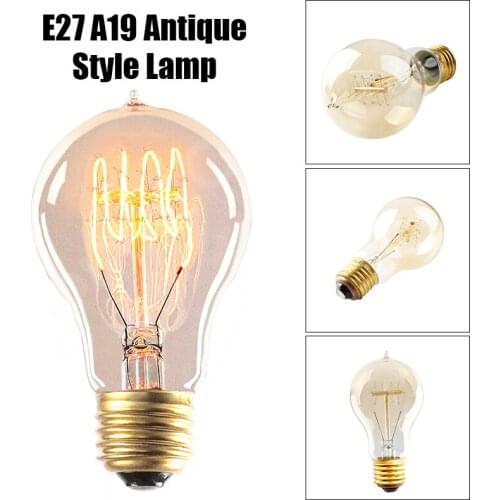 E27 40W Retro Edison Filament Bulb A19 A60 Wire wrapped Light Decorative Lamp AC 220V 240V 6pcs/lot