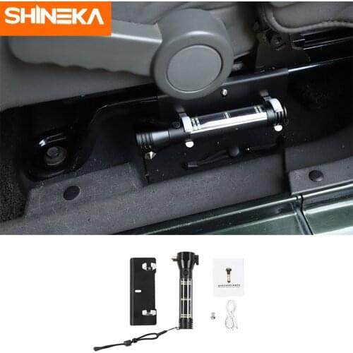 Multifunction Flashlight Safety Hammer For Jeep Wrangler JK JL Car Solar Escape Rescue Accessories For Jeep Wrangler JK JL 2007
