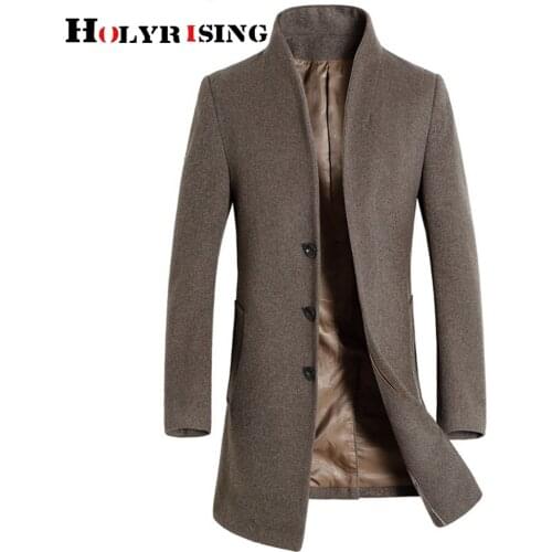 Men wool blend jackets single button fit coats pockets long winter windproof outwears size 5xl woollen wind coat 19590