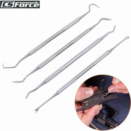 4pcs/Set Gun Cleaning Kit Set Stainless Steel Pick Tactical Airsoft Rifle Pistol Gun Cleaning Tool Hunting Gun Cleaning Pick Set