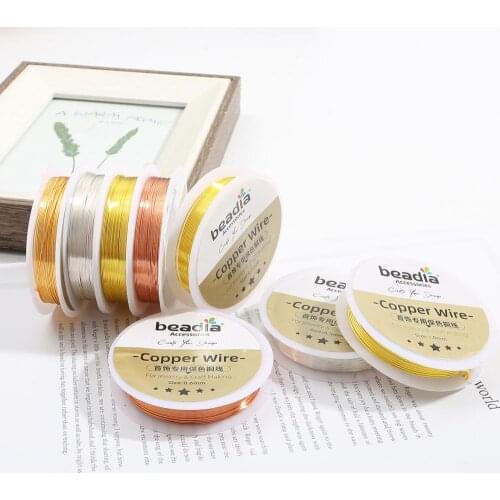 High Quality Colorfast Copper Beading Wire 0.8mm 2.5m/Roll For DIY Bracelet Necklace Jewelry Accessories Craft