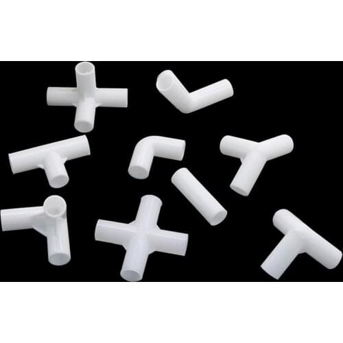 ID12mm Straight Elbow Tee Four Way PVC Connector Poultry Bird Drinking Pipe Connection Fitting Cage Installation Supplies 200pcs