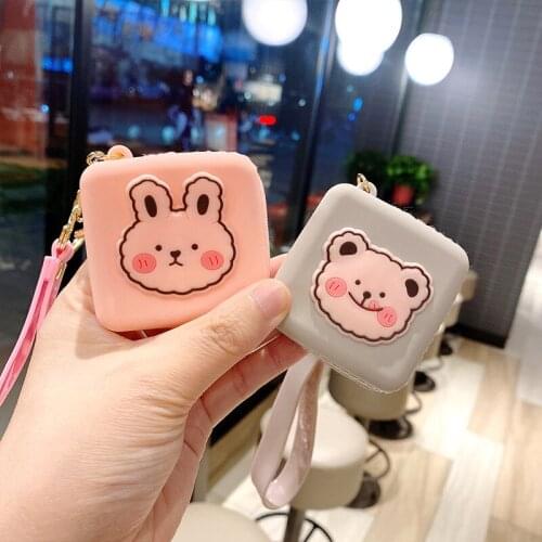 Pvc Silicone Cartoon Square Animal Multifunctional Coin Purse Key Chain Bag Ornament Gift Pendant Key Chain