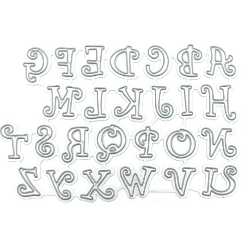 DIY Lace Cutting Dies Embossing Stencil Template for Scrapbooking Embossing Paper Card making，26pcs English letters