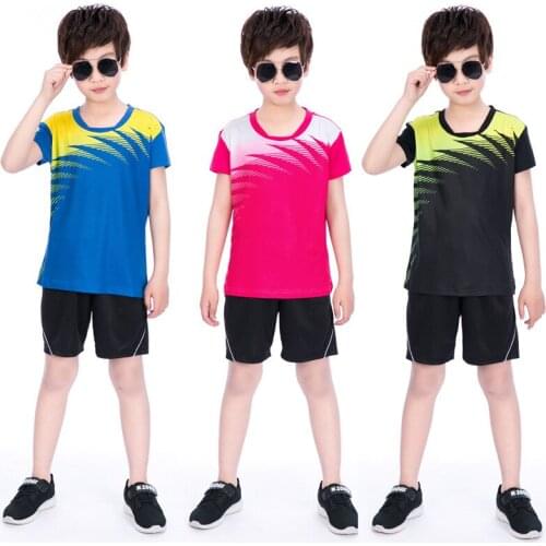 Boy Badminton Sport Wear T-shirts Suits,Polyester Breathable Child Table Tennis Jersey Set,kid Tennis Sports Shorts Girl Clothes