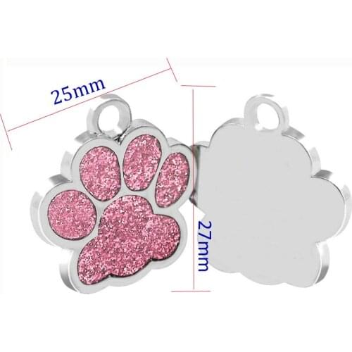Medium Paw Shape Pet Collar Pendant ID Tags Pendant Pet Accessories Pet Cat Dog Supplies Zinc Alloy 2.5 * 2.7CM Qianyi Metal