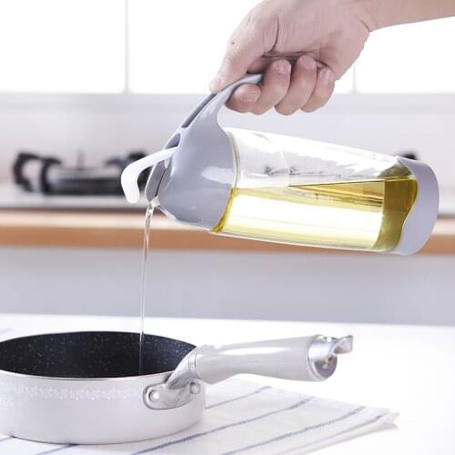 Glass Oil Kettle Automatic Opening And Closing Oil Pot Antiskid Fashion Condiment Bottle